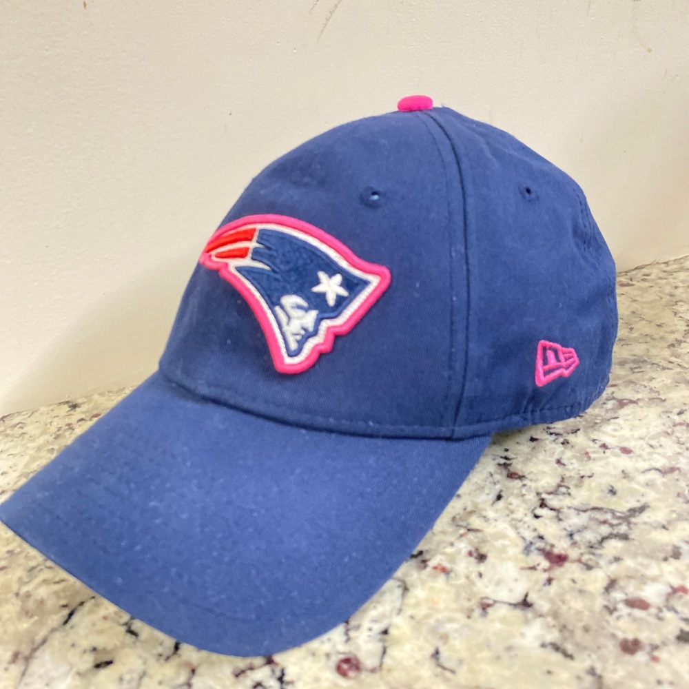New England Patriots NFL Hat New Era Breast Cancer Awareness Ribbon Adjustable